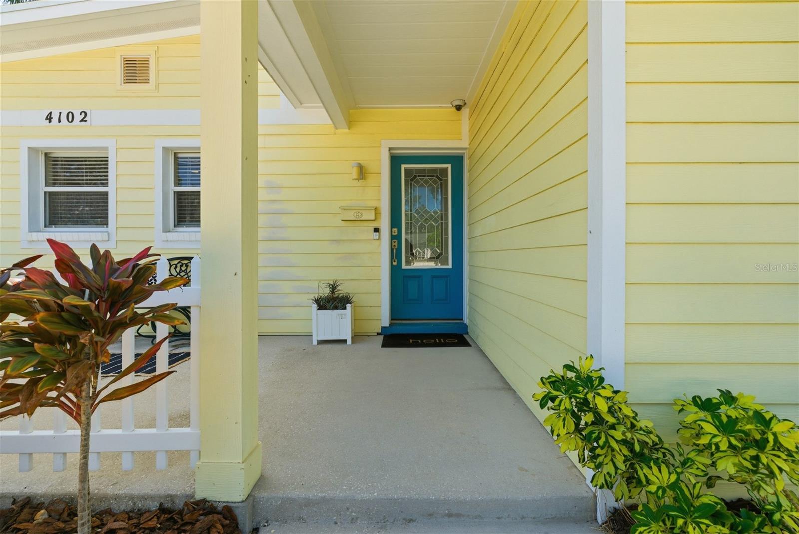 Covered front porch entry