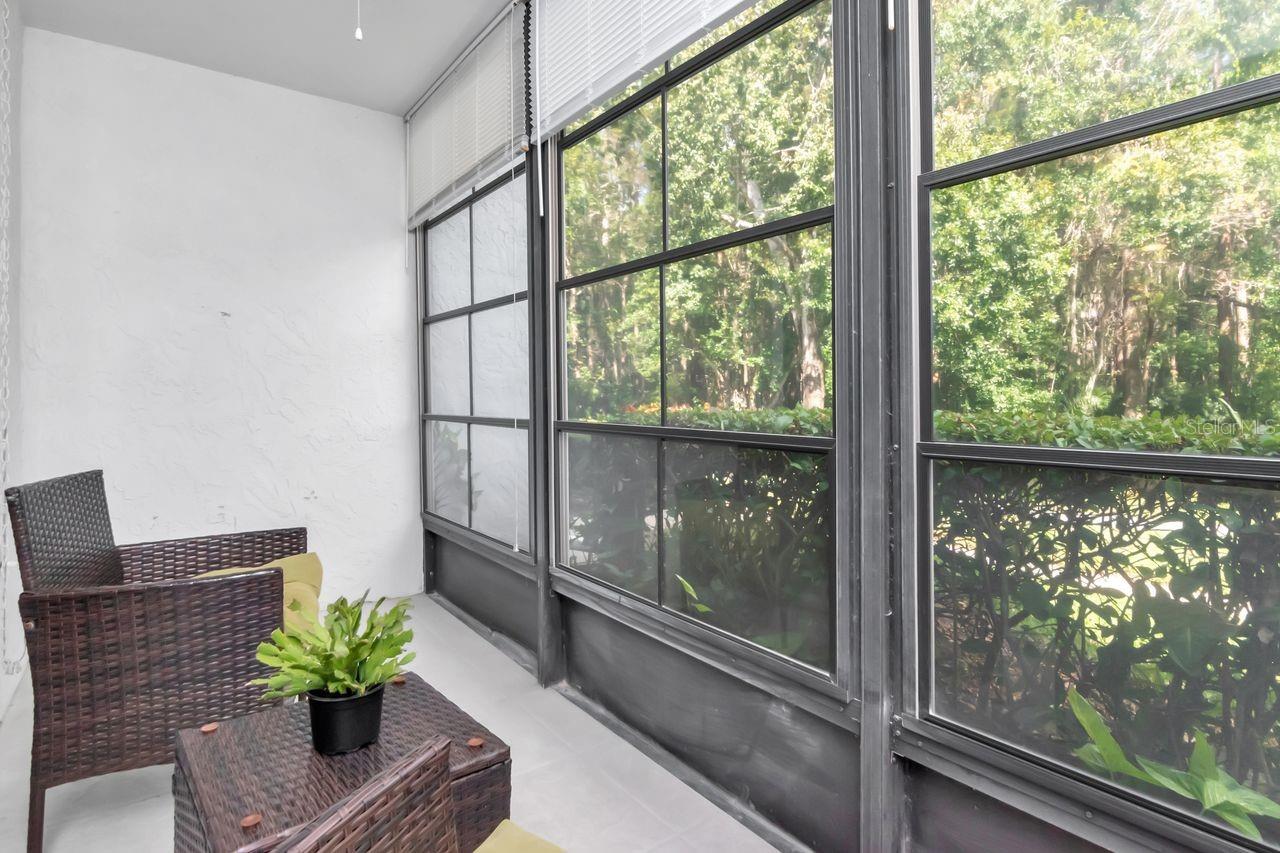 Porch with view to a conservation area