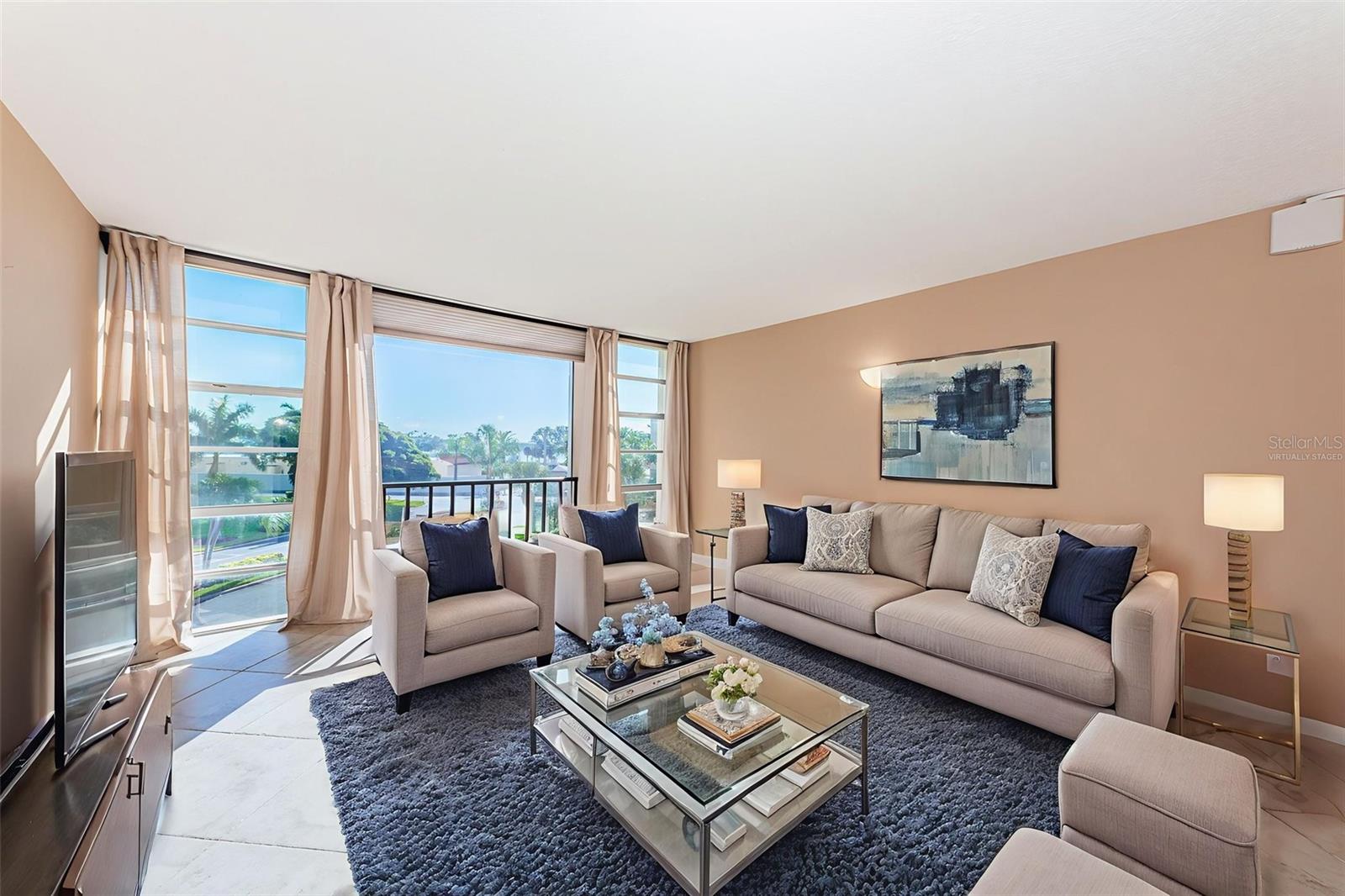 Living room - virtually staged