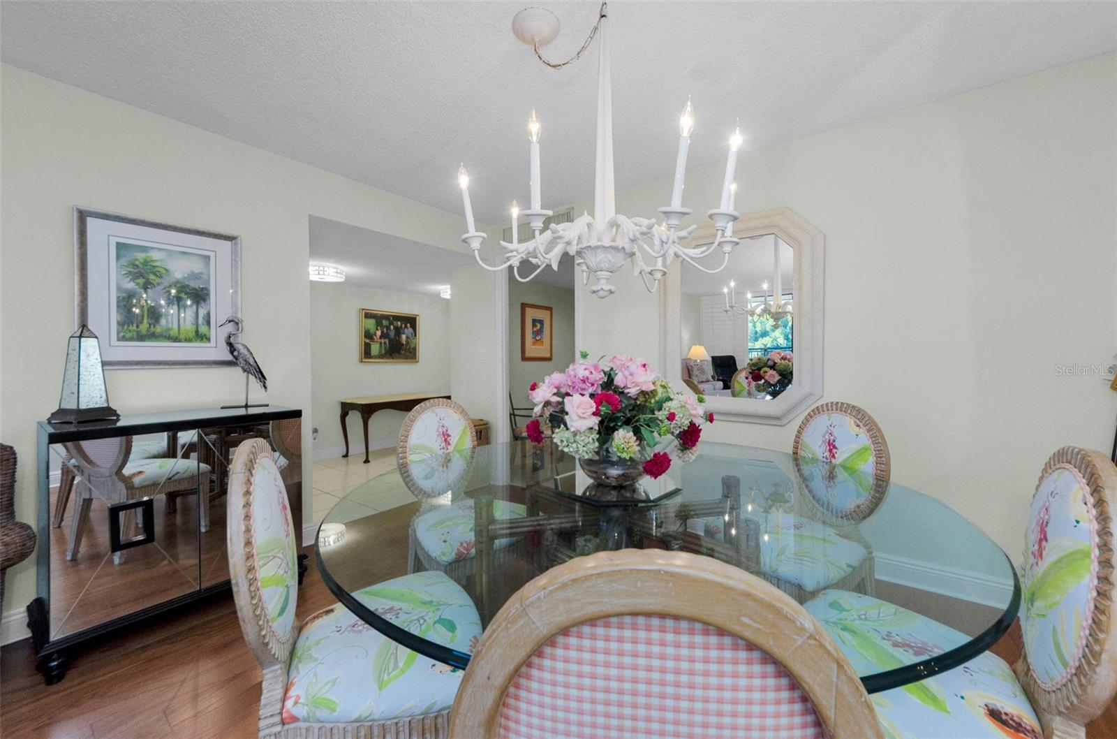 Dining space for many friends and family!   Note the hardwood floors!