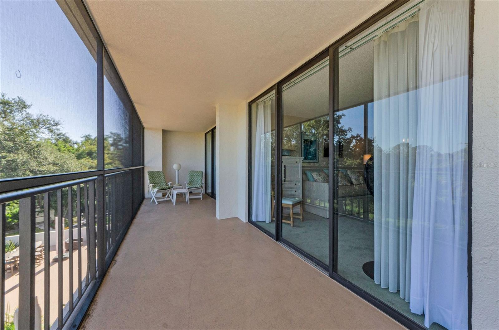 The balcony opens into the living room, guest bedroom/office and the master bedroom!