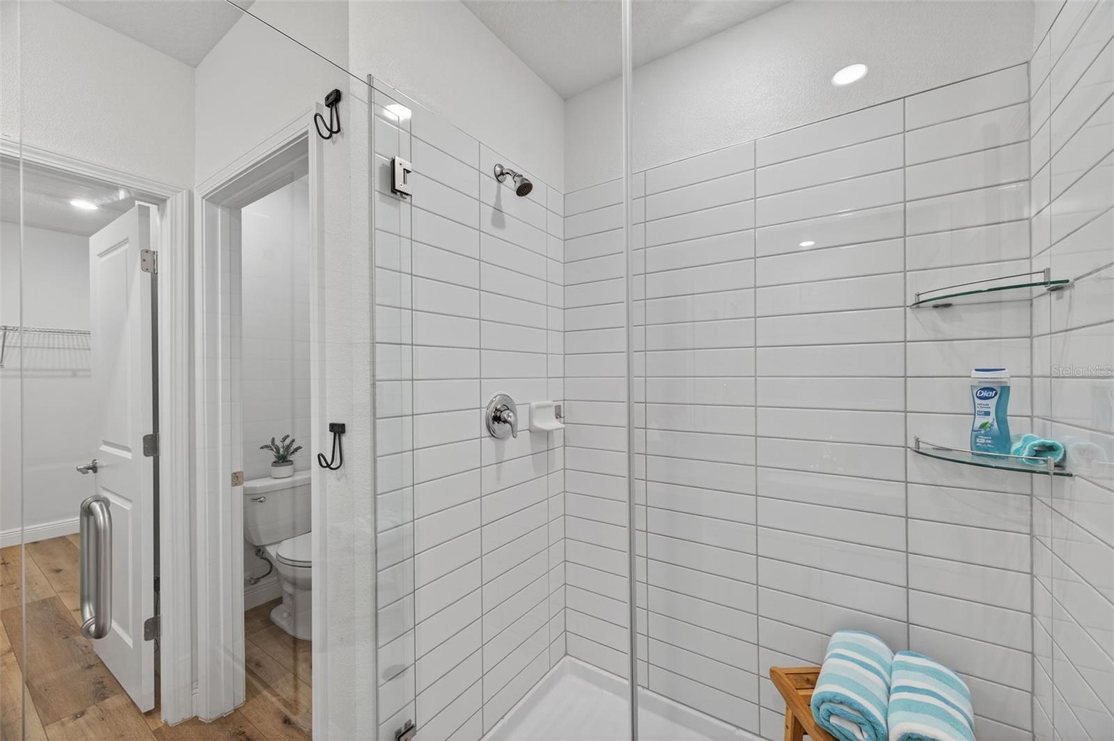 Walk in shower in primary bathroom