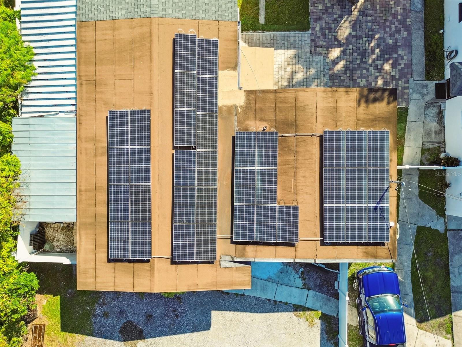 solar panels in the main house