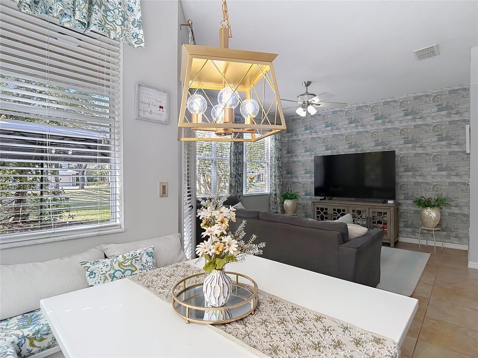 View to living room from the kitchenette