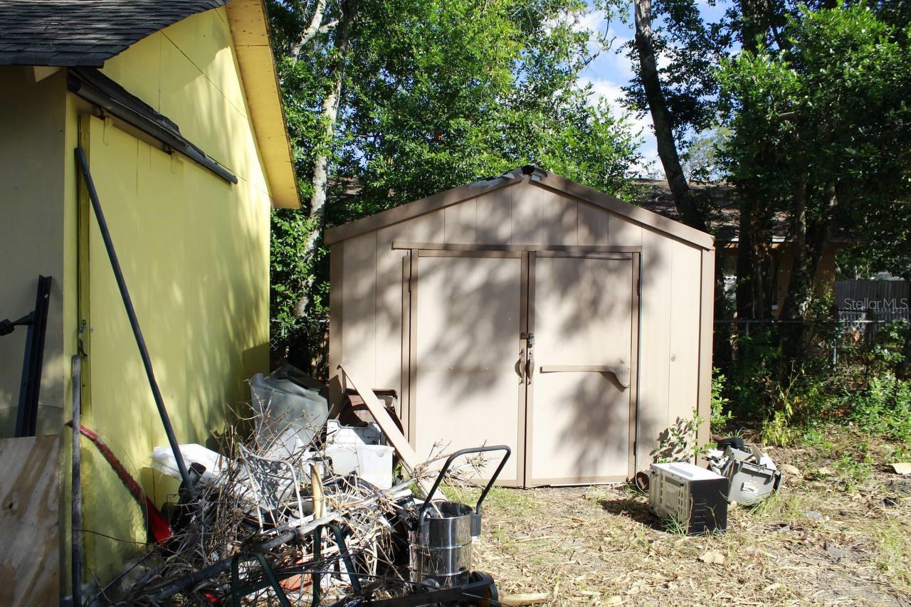shed and yellow is the workshop