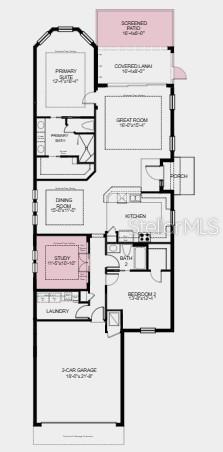 Additional Highlights include: kitchen undermount sink vault with apron front, tray ceilings in great room, primary suite & dining room, keyless pad for garage door, 4' garage extension, study, extended screened patio cage with screened roof and pavers, outdoor kitchen rough-in, 8' interior doors, pre-plumbed for future laundry sink and more!