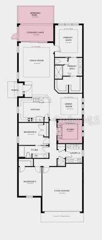Additional Highlights Include: Tray ceiling at dining room/great room/primary suite/study, 4' extended garage, 8' interior doors, extended screened patio, study in place of flex, and additional sink at bath 2.