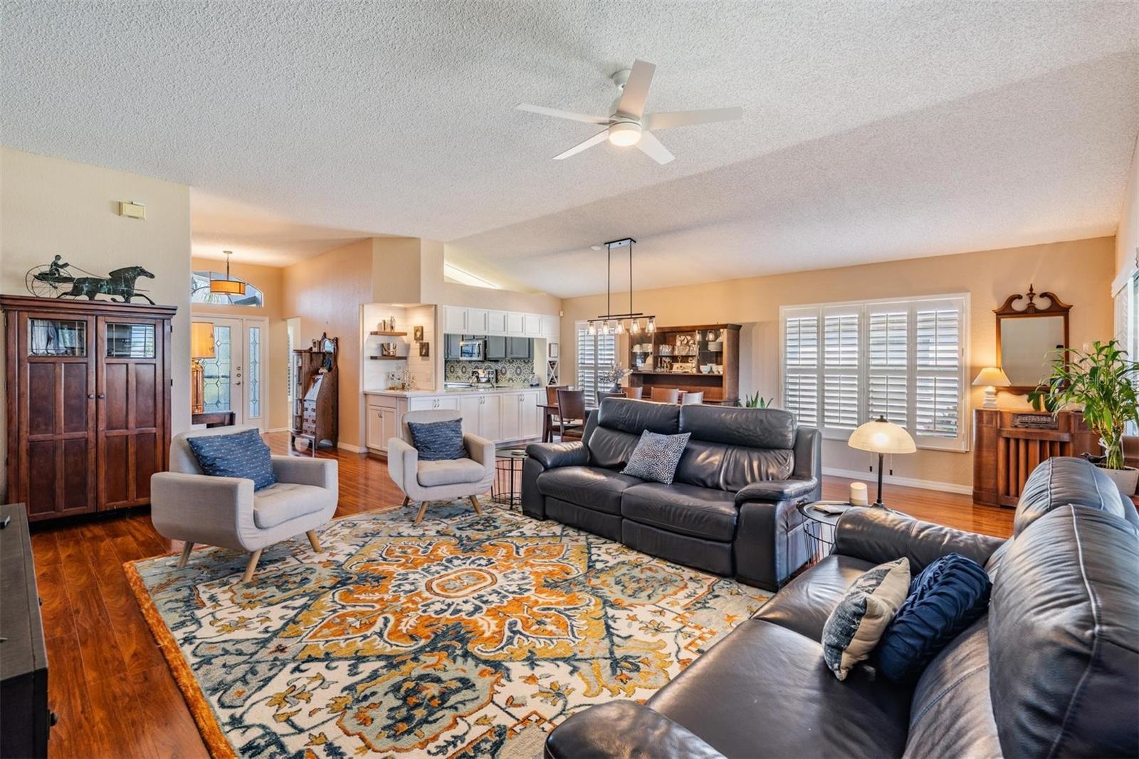 Great room with high ceilings
