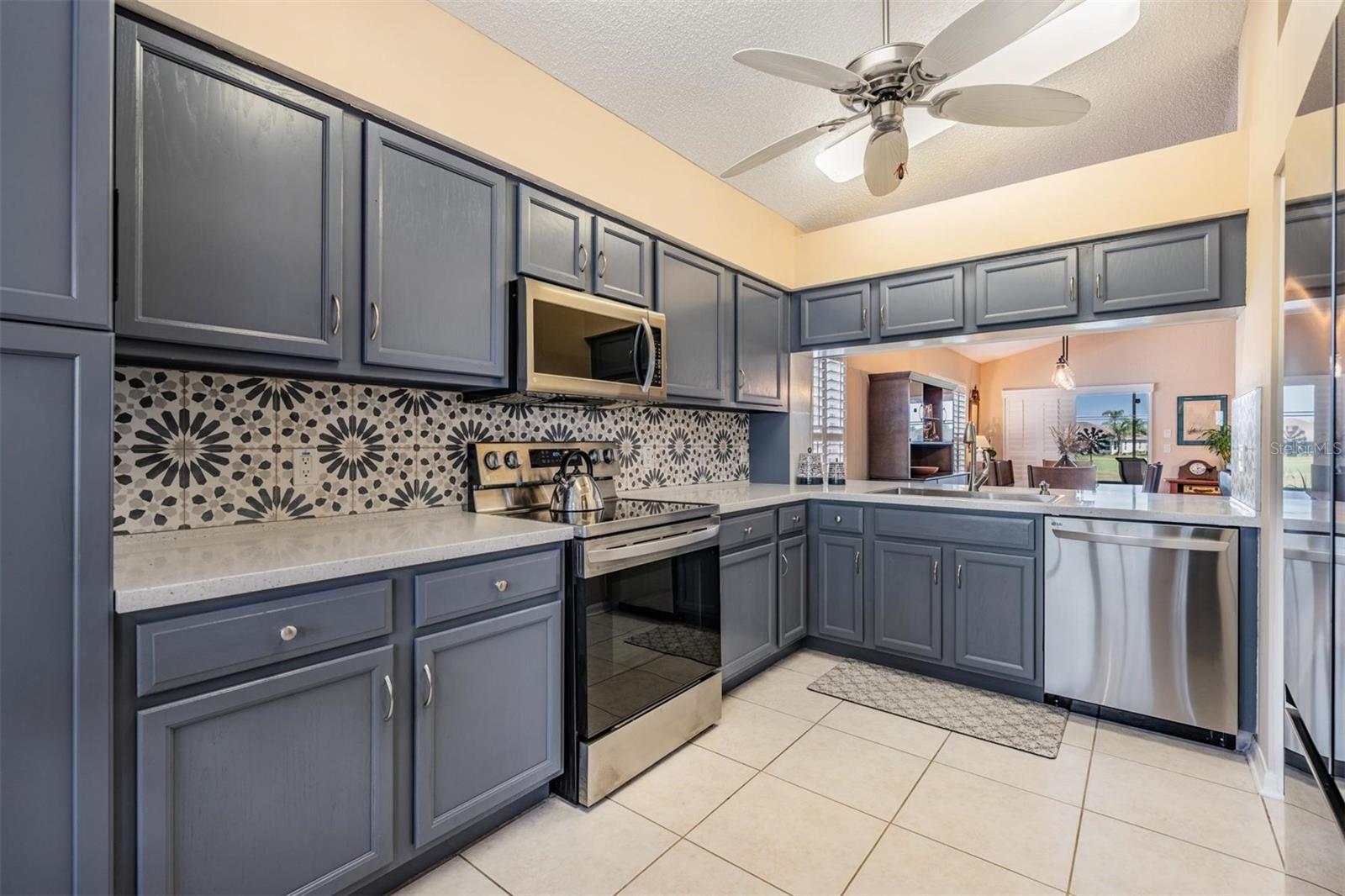 Designer kitchen with all stainless appliances
