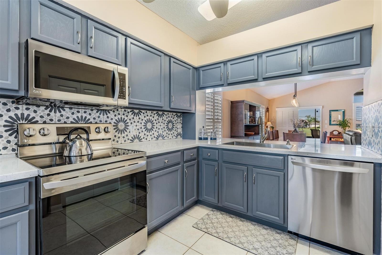 Modernized kitchen with plenty of counter and cabinet space