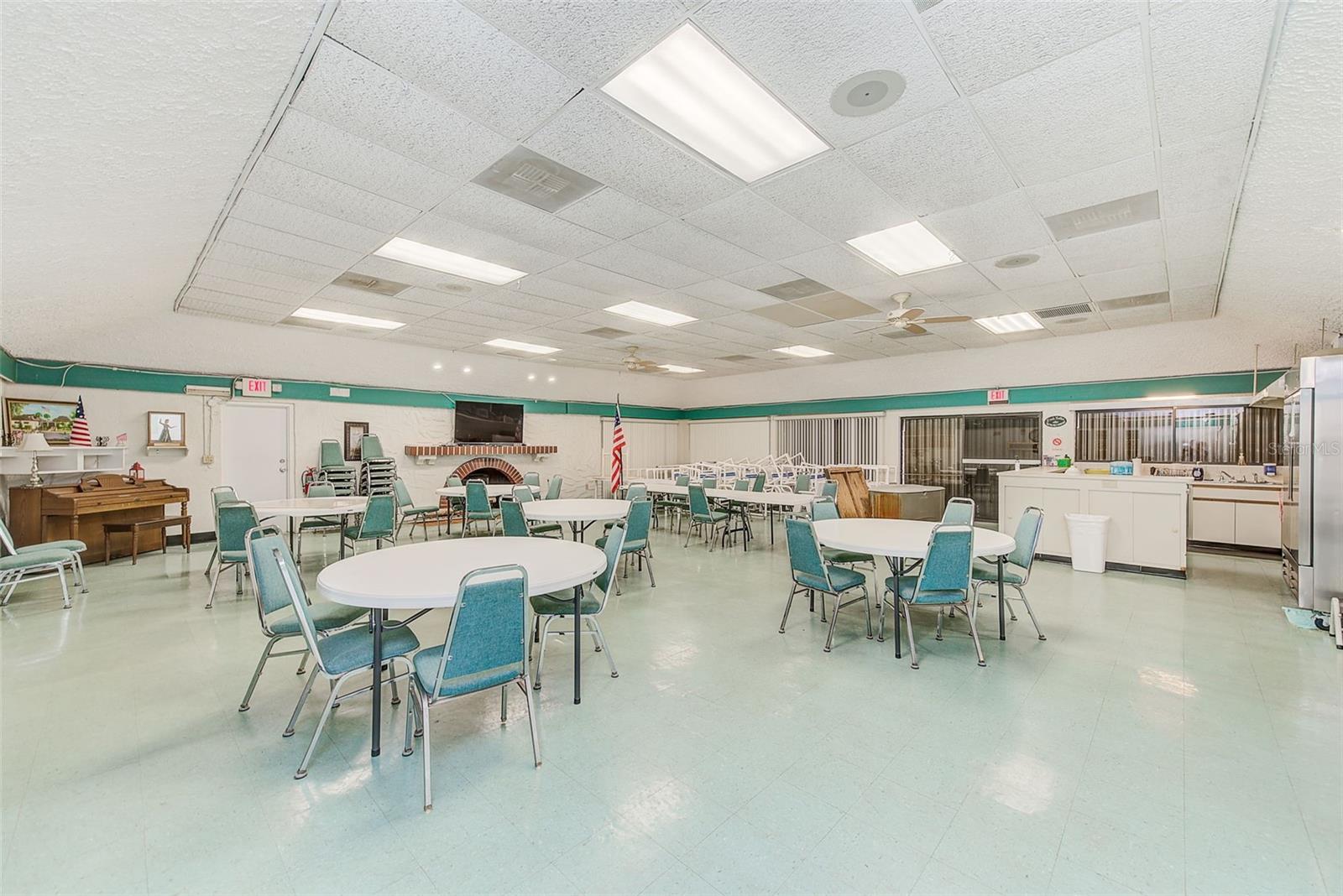 clubhouse gathering room and kitchen