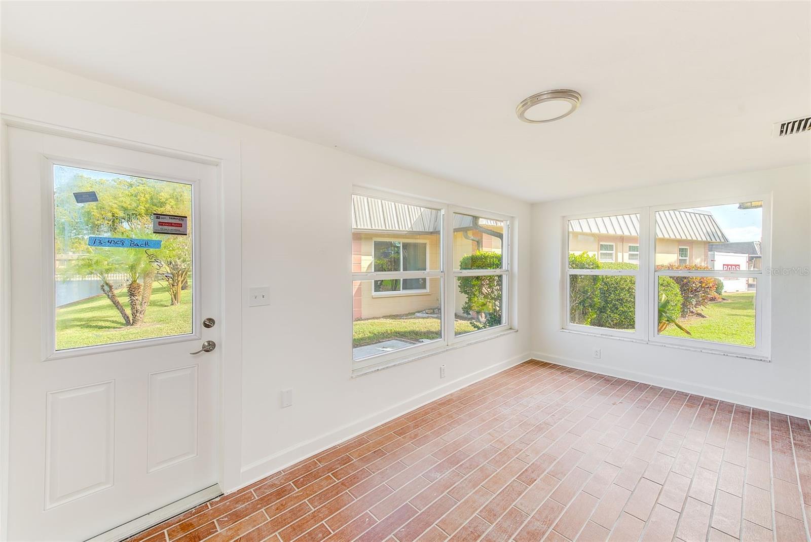 back room overlooking pond