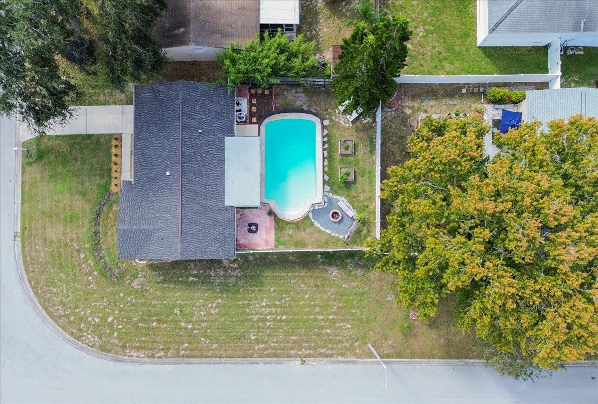 Ariel view of home