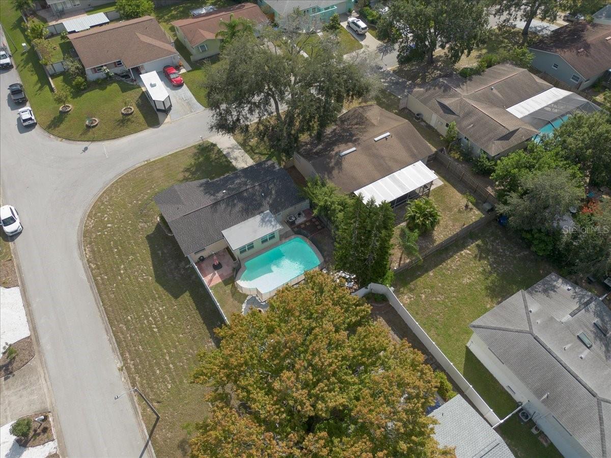 Ariel view of corner lot