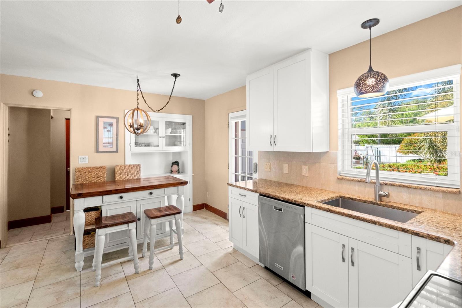 Kitchen with easy access to backyard.