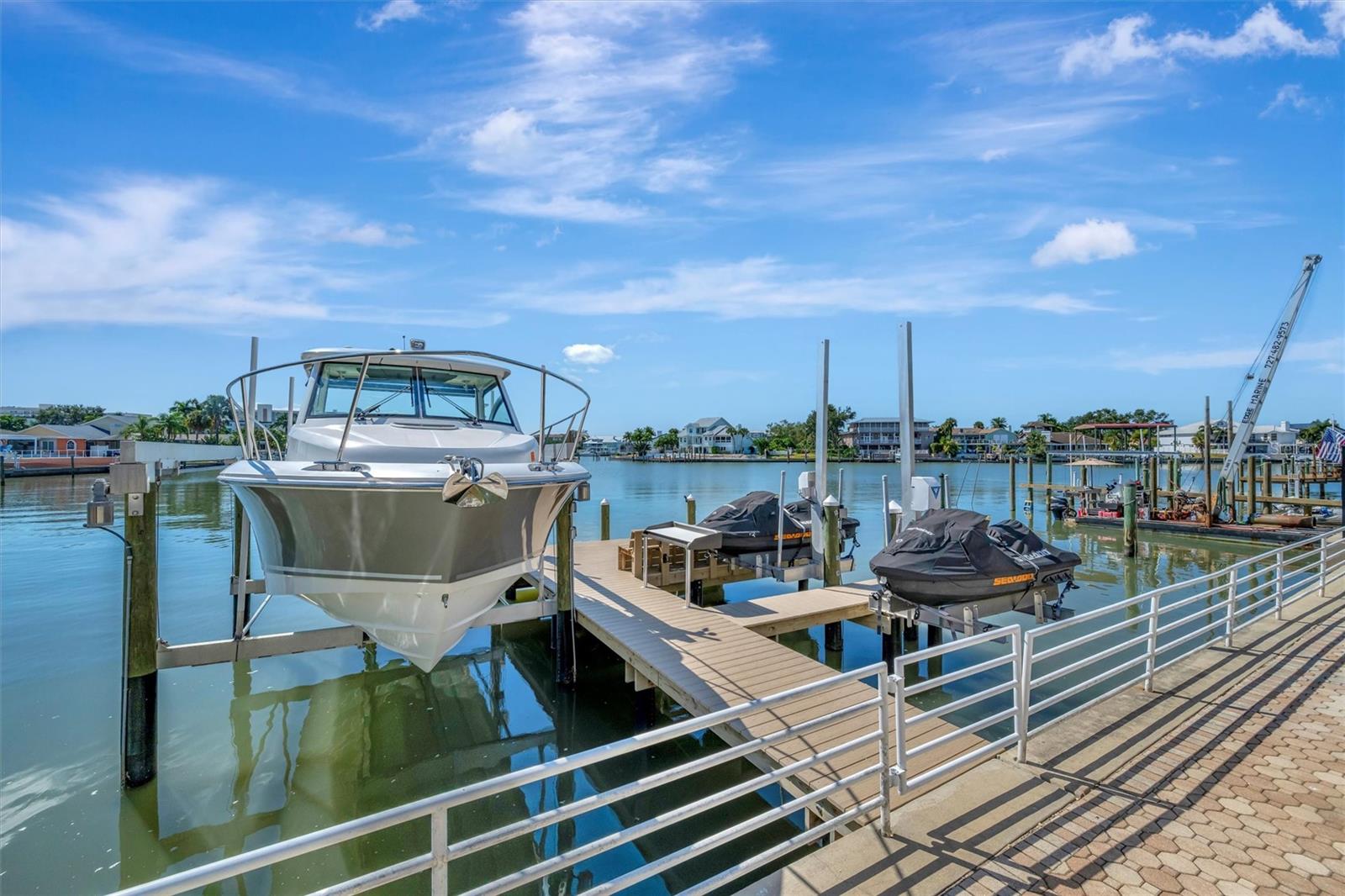 A confirmed 16,000 lbs, fully loaded boat lift
