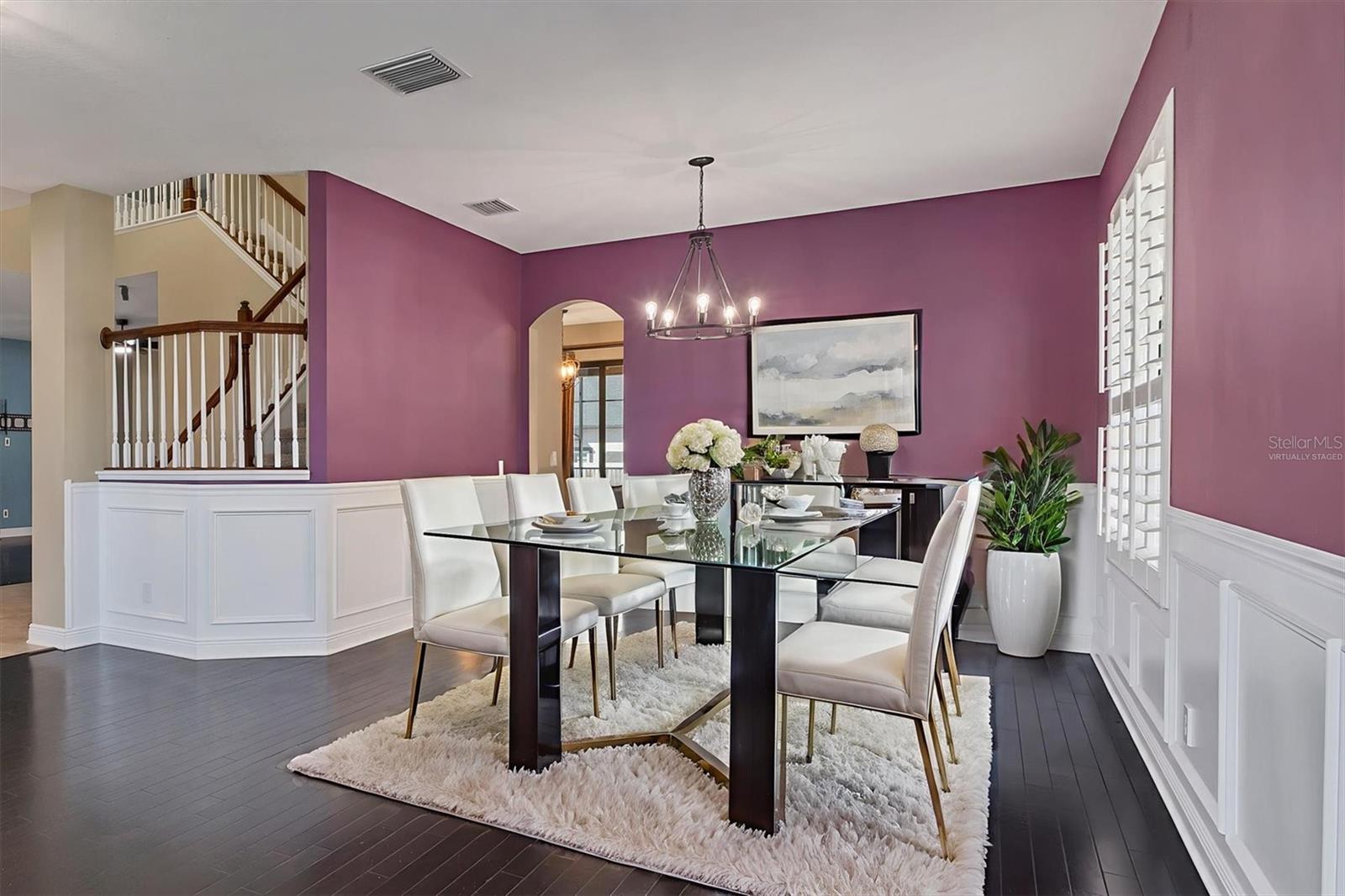 Virtually staged formal dining room