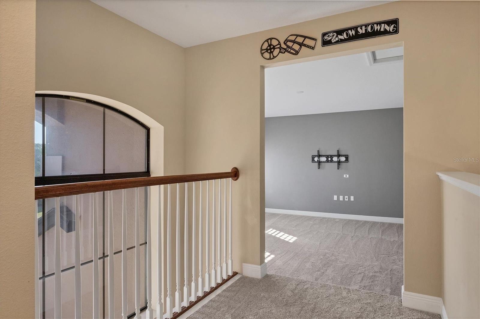 Catwalk above foyer leads to Bonus Room