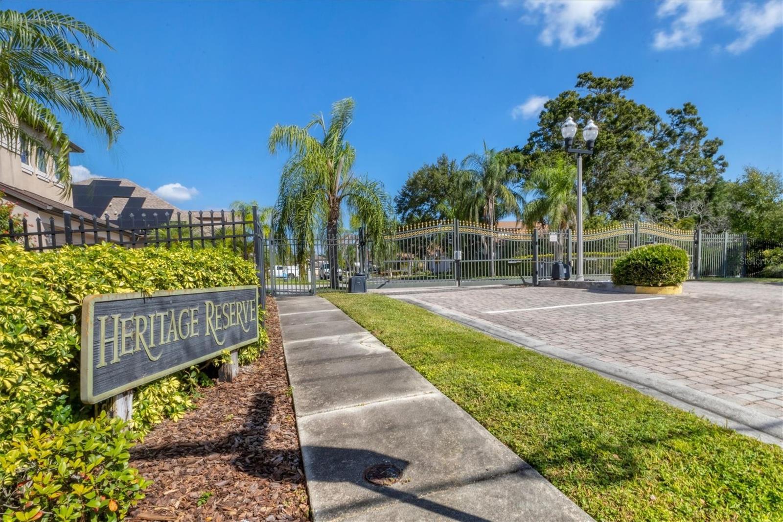 Heritage Reserve entrance with electronic gates