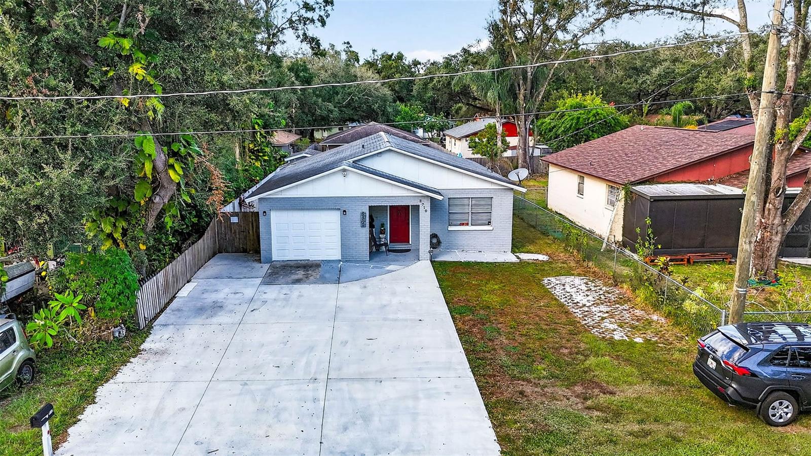 Aerial front view of home
