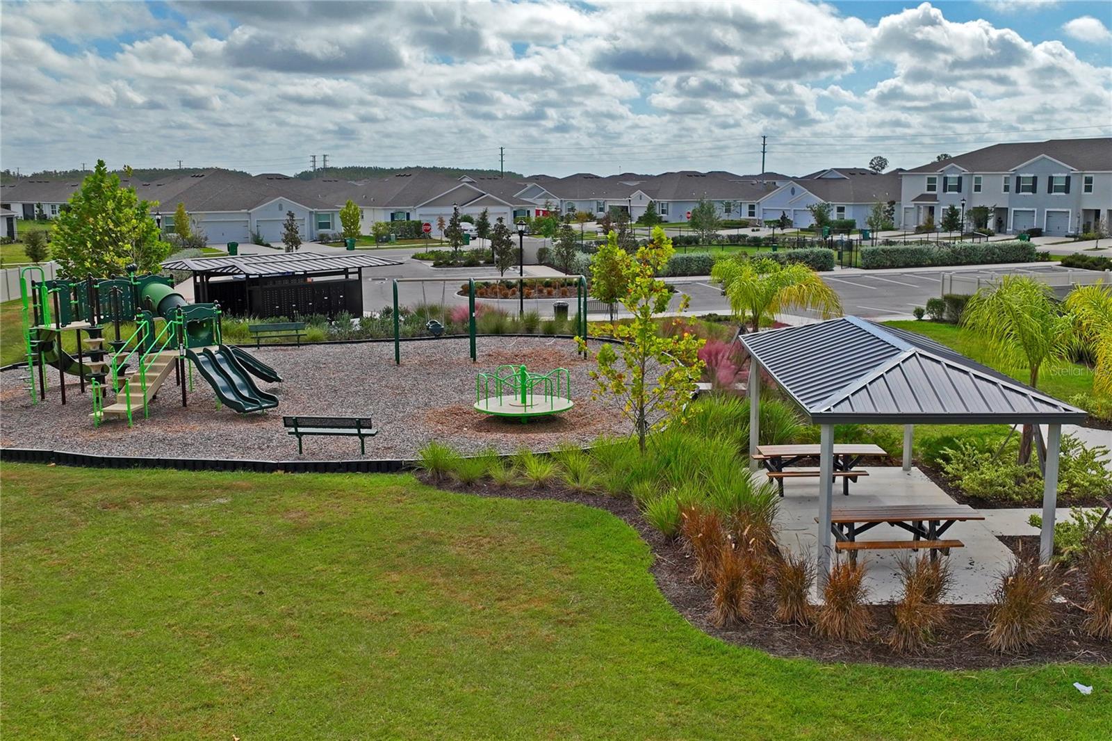 Playground and picnic tables