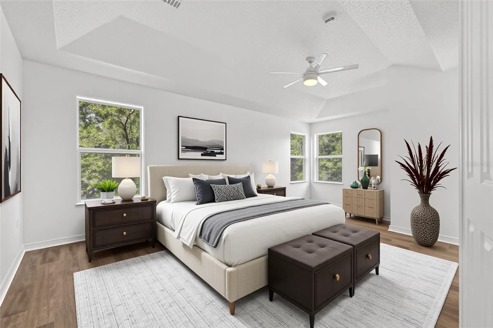 Virtual Staged Second Floor Owners Suite