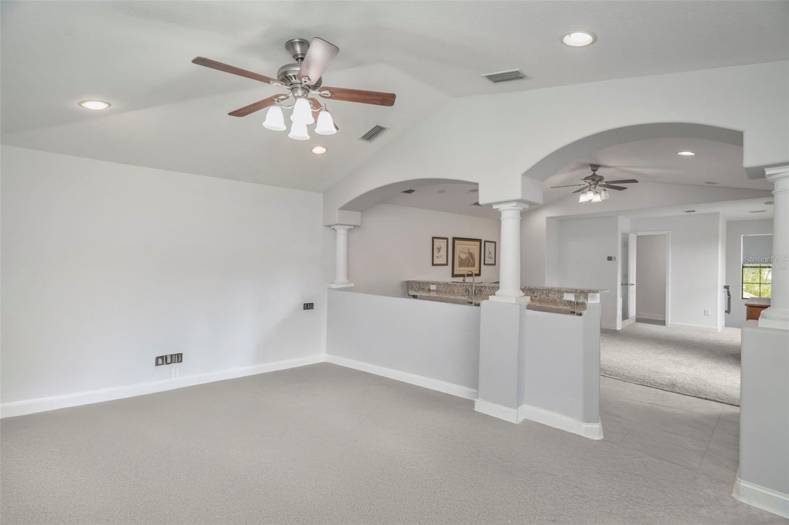 Loft bonus room virtually staged with no furniture