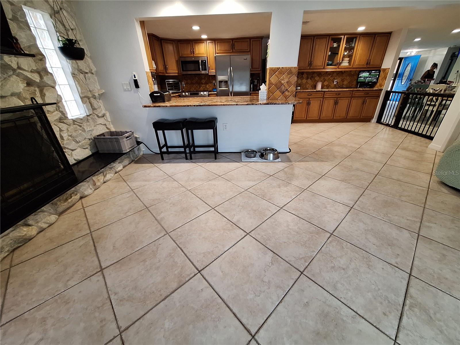 Lovely Tile in Kitchen and Family Room