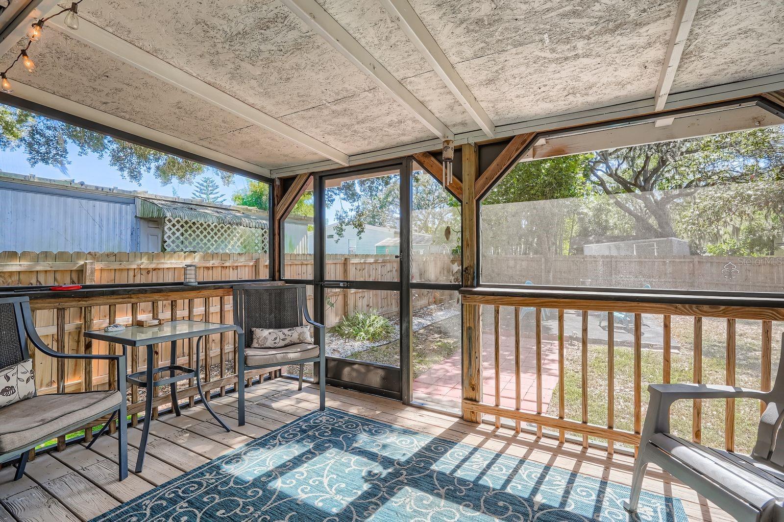 Sceened back porch