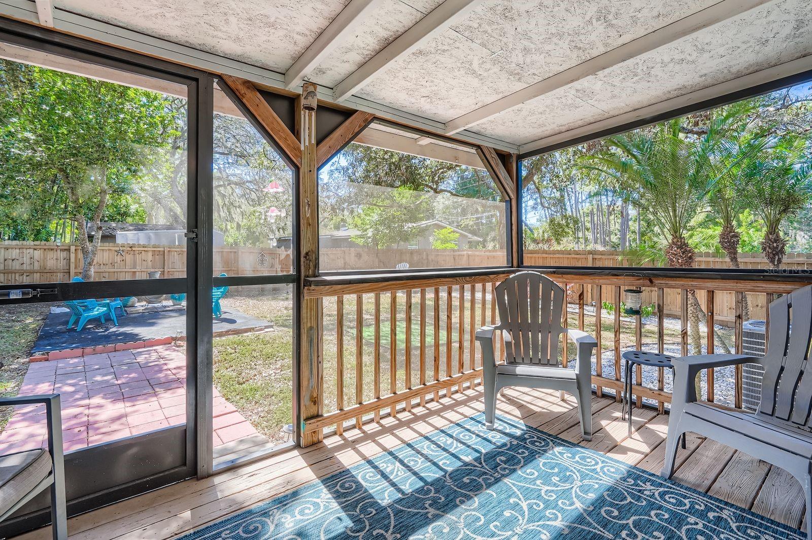 Screened back porch
