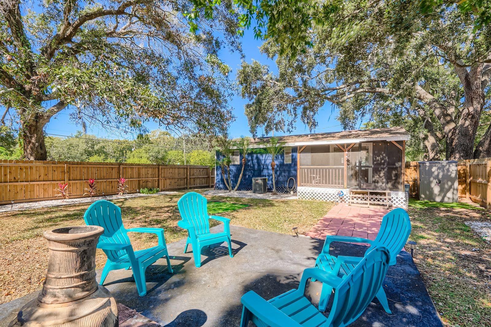 Rear elevation and back yard