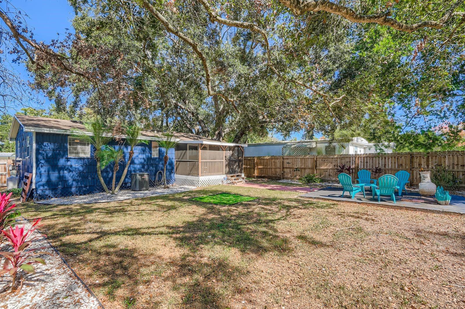 Rear elevation and back yard