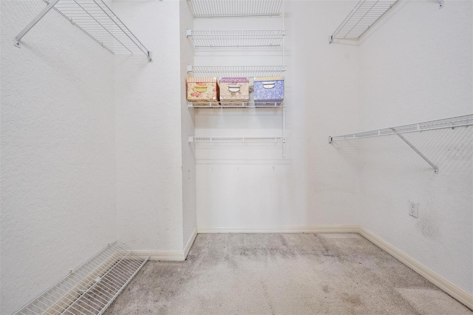 Two walk in closets in Main Bedroom