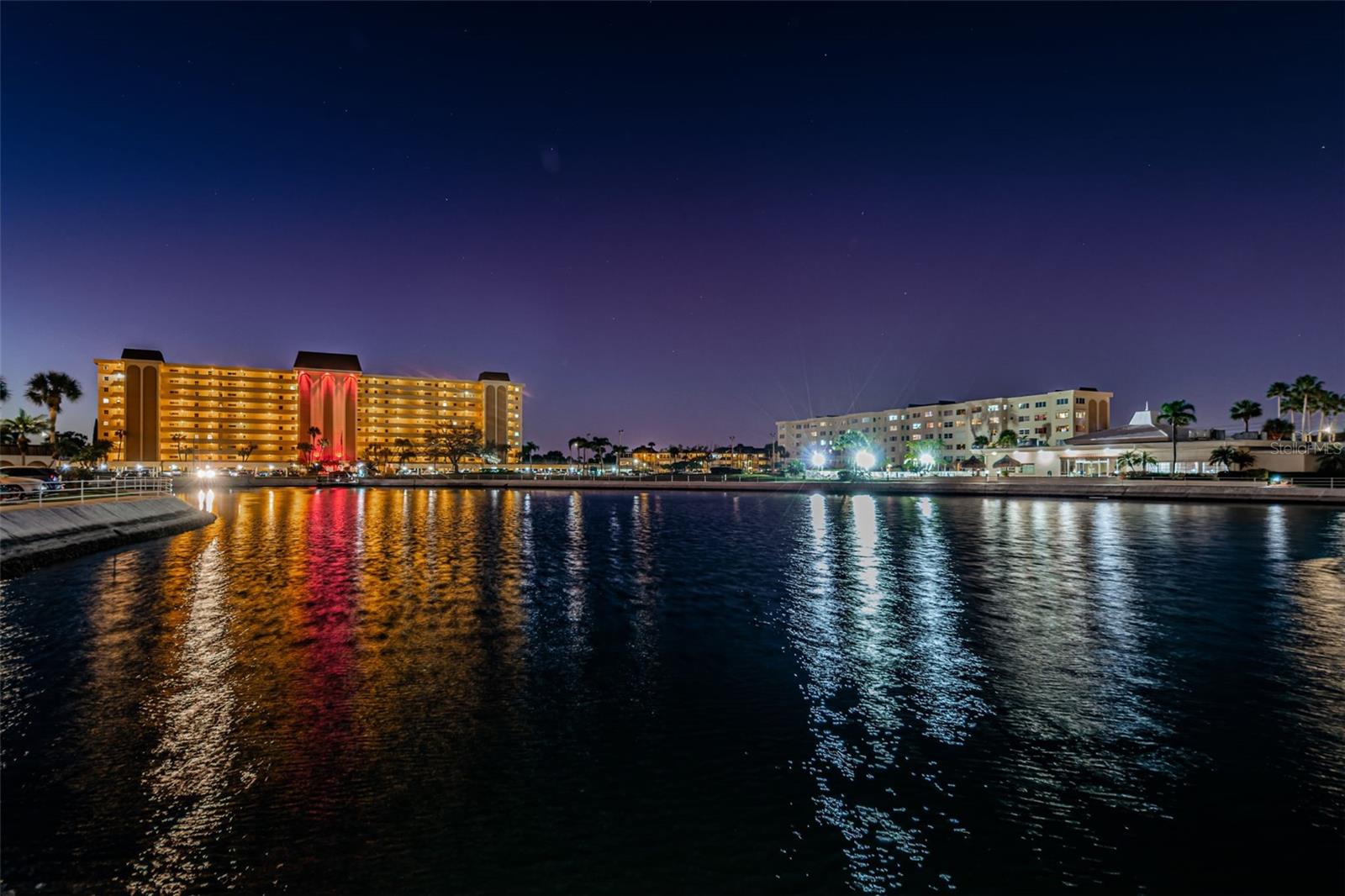 Lagoon showing Lexington and Columbia towers