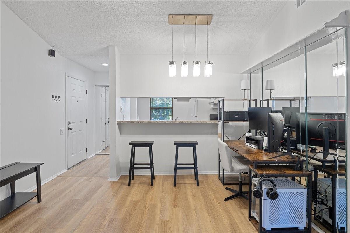 Dining Area with passthrough window to kitchen perfect for casual meals