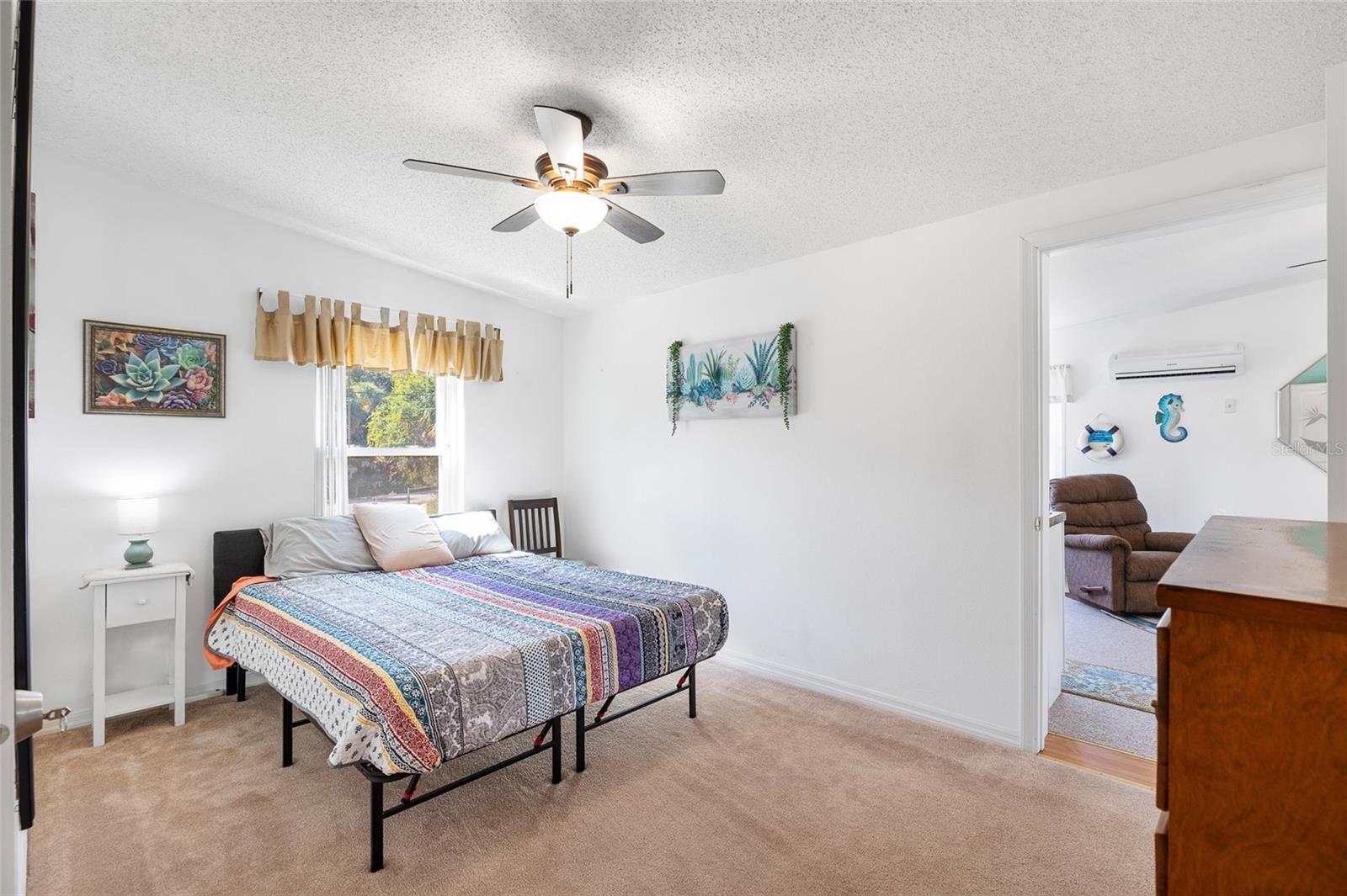 Bedroom #3 with ceiling fan, TV