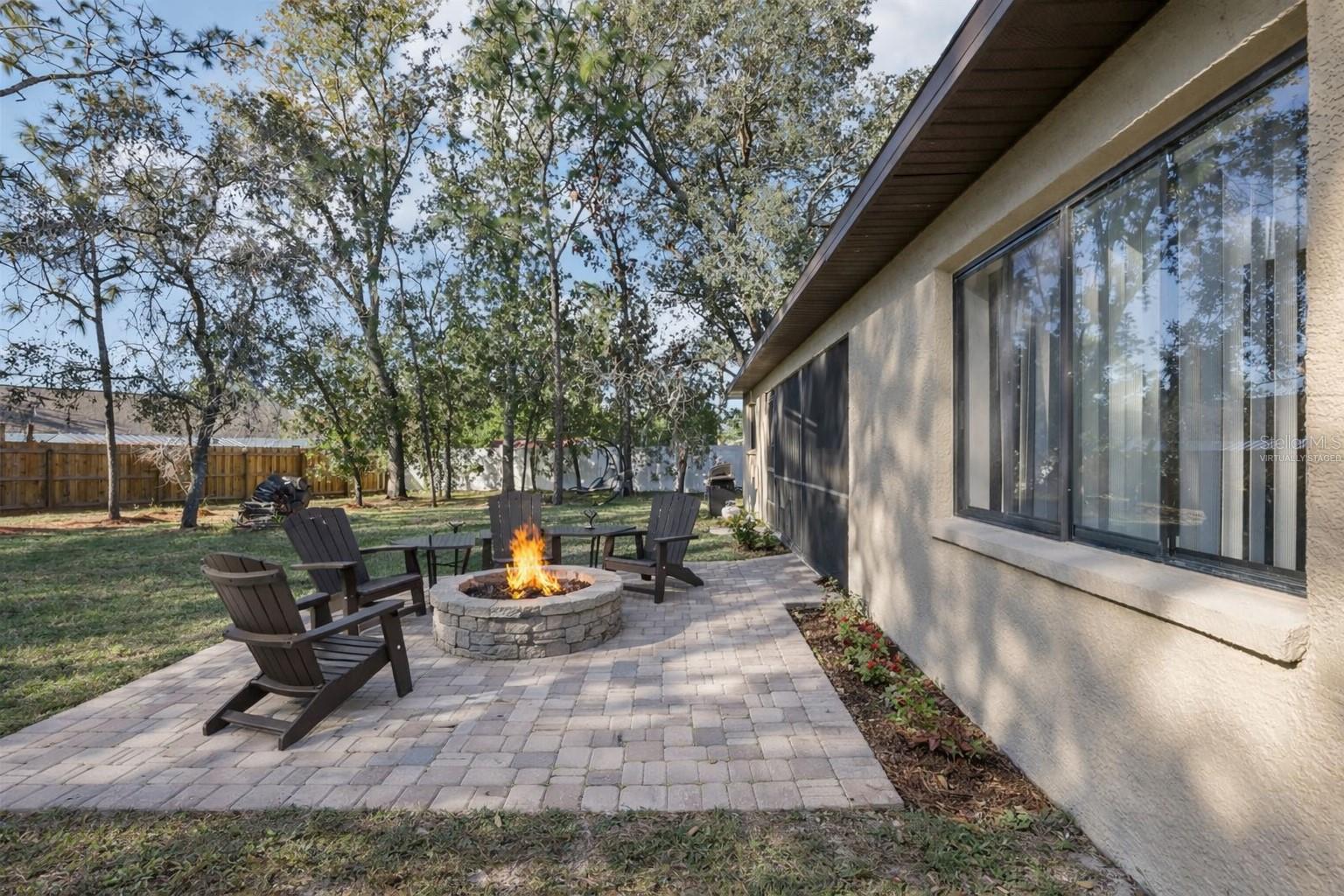 Virtually staged firepit