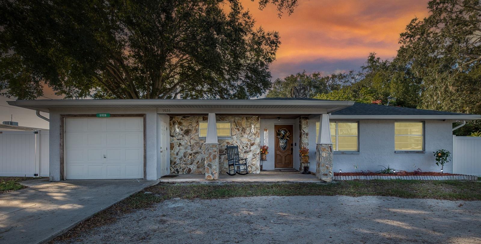 Front of home at dusk