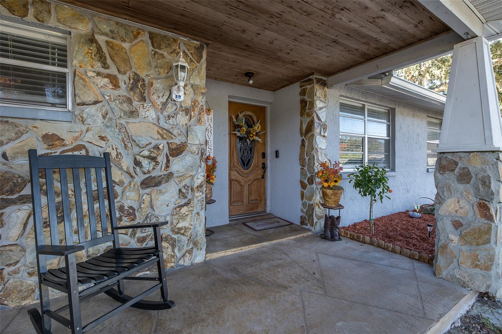 Front porch and front entrance