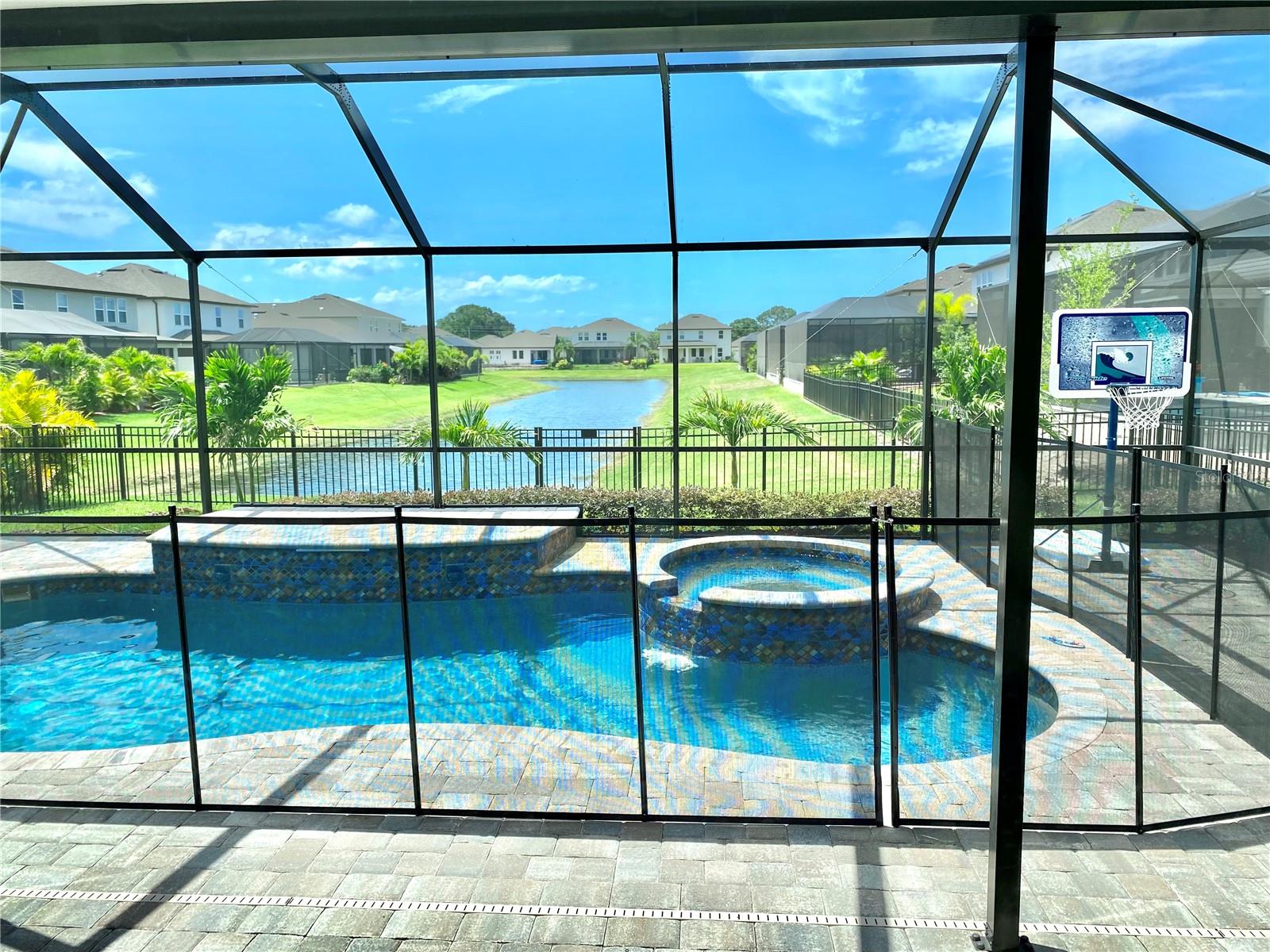 Saltwater pool with in floor cleaning system