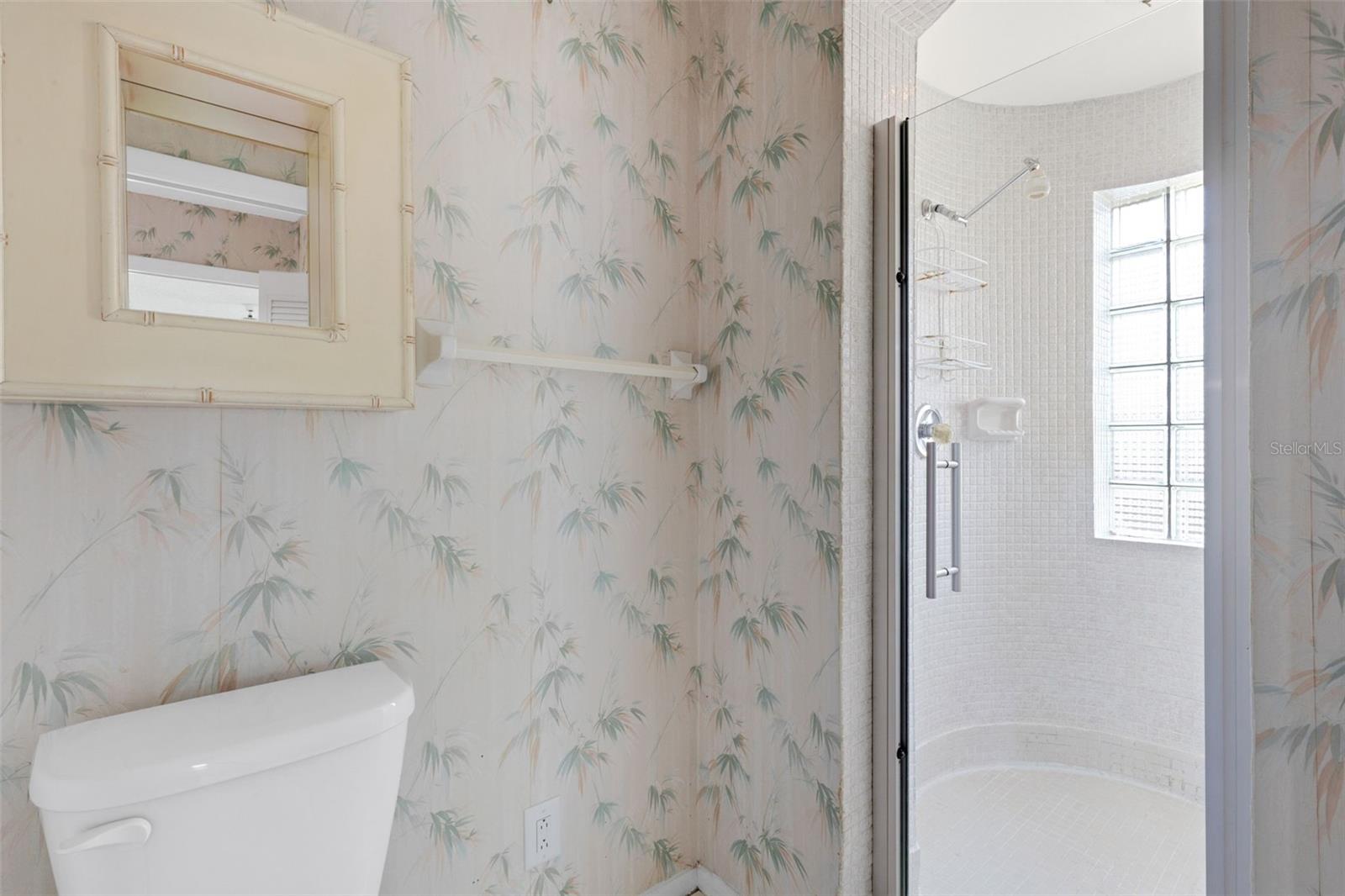 Primary Bath with Glass Block Shower