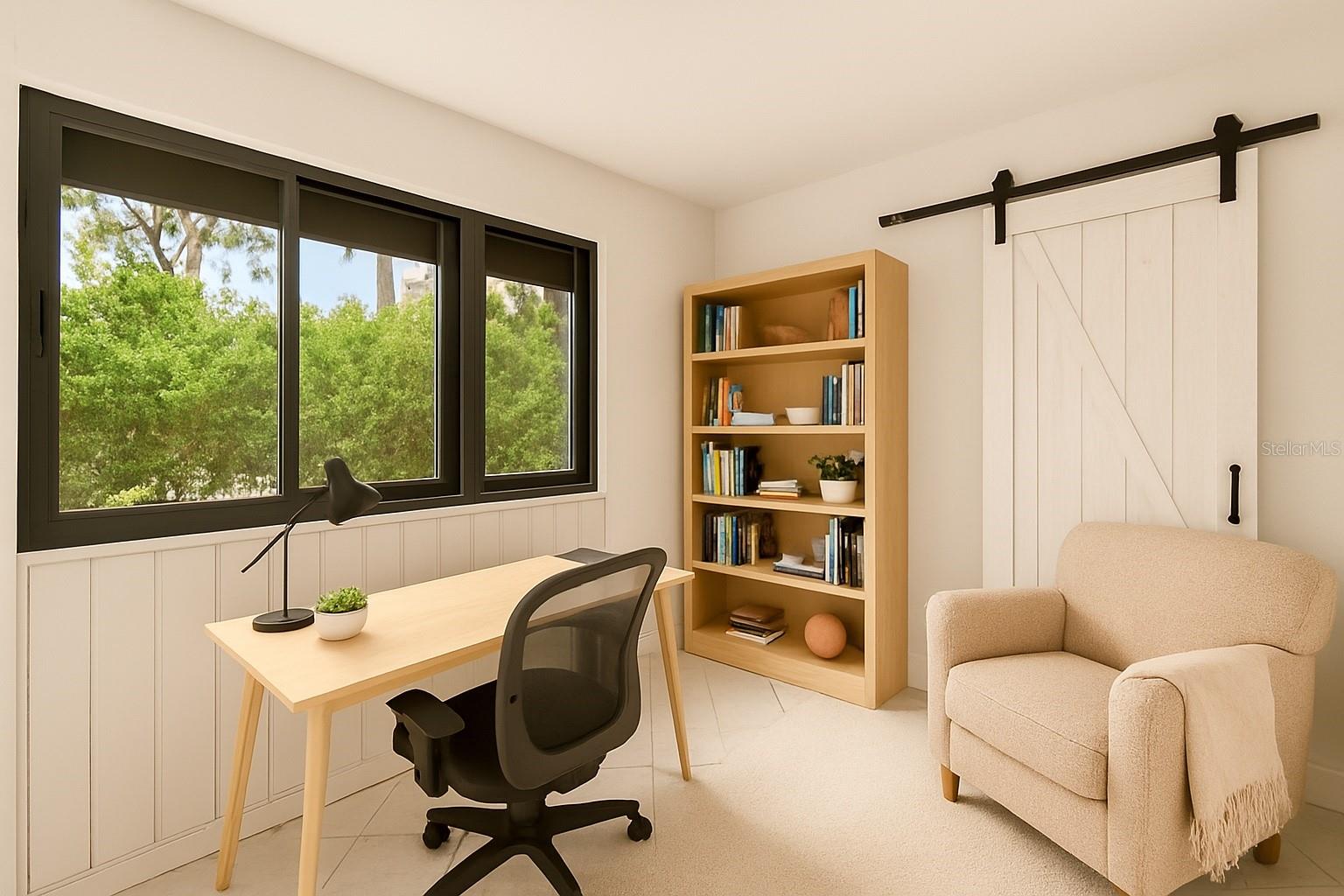 Space for a home office immediately off primary suite