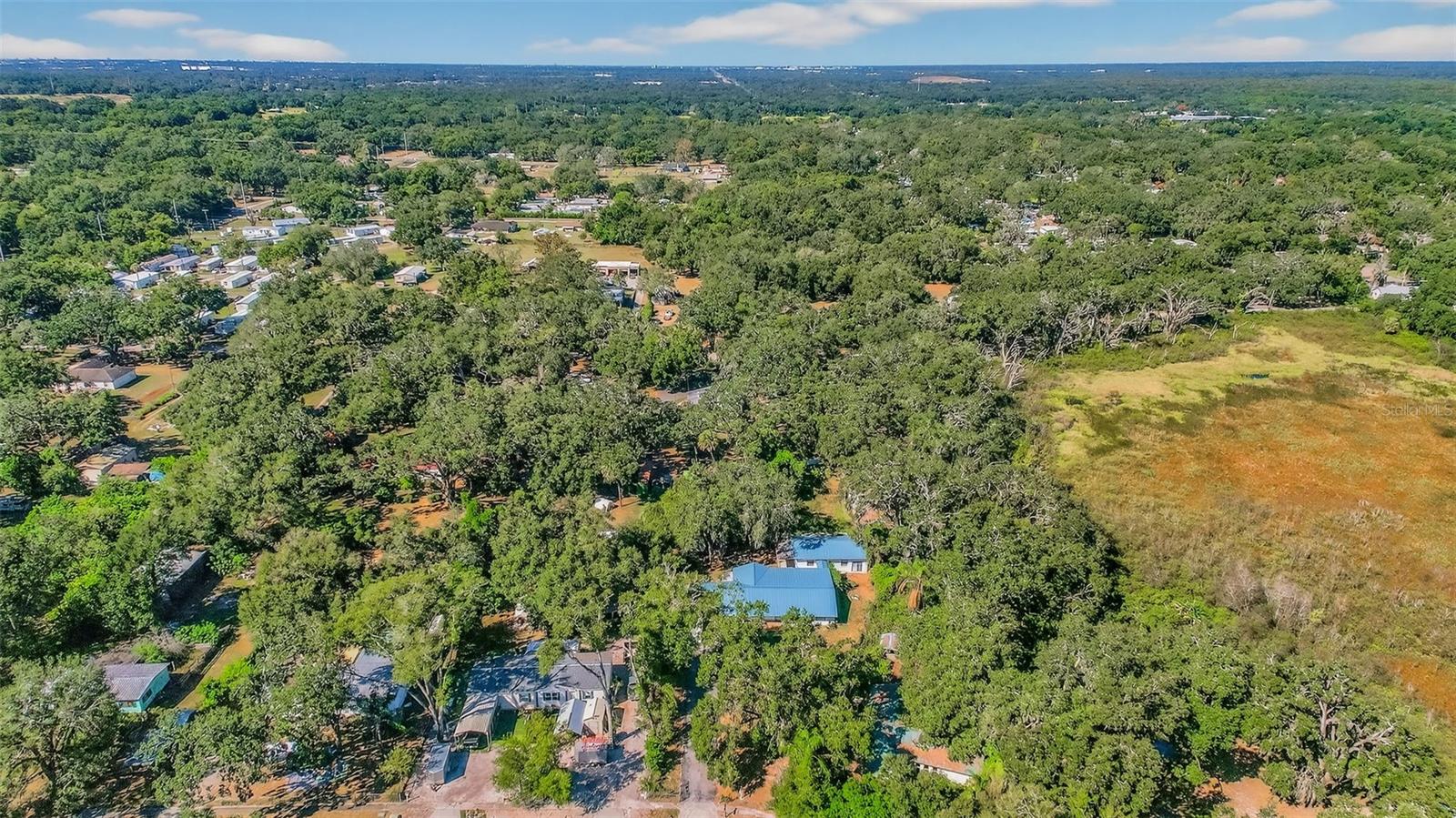 Aerial view of neighborhood