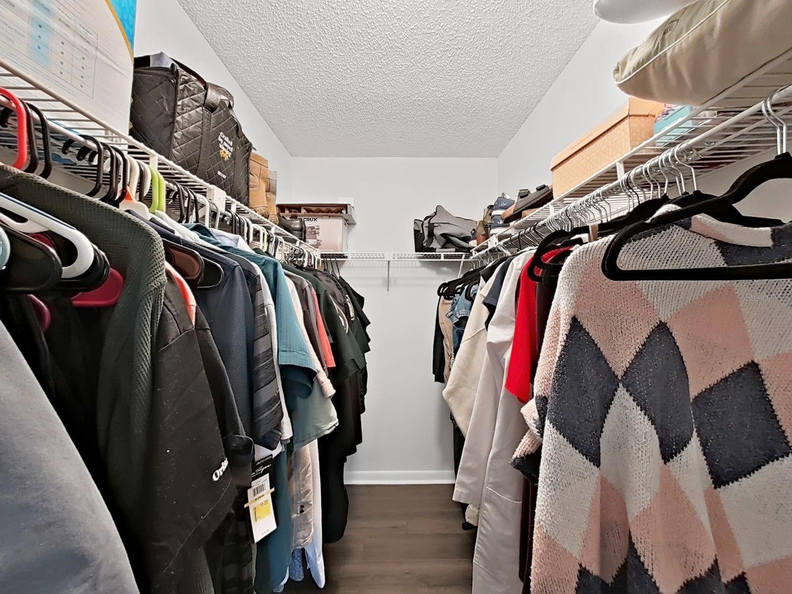 Primary walk-in closet!