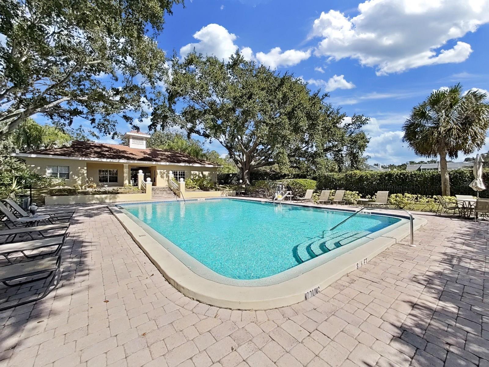 You can choose shade or sun to enjoy the pool!