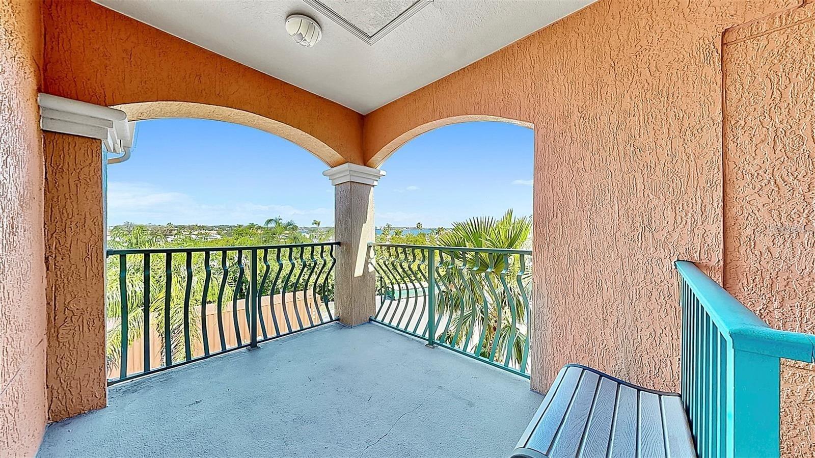 Balcony outside front door