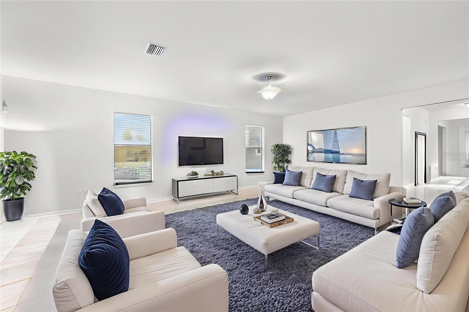 Family Room virtually staged