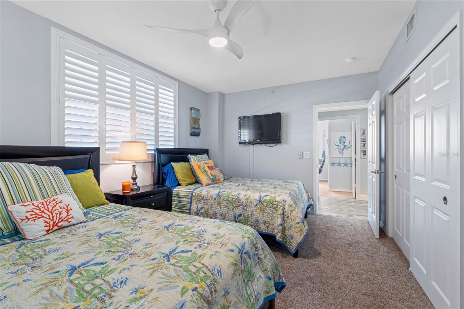 .. ... Bedroom #2 ... 16.2 X 11.2 With En-Suite Bathroom Access.  Large Closet and Plenty of Natural Light.  The Sixteen Foot Length Allows For Two Queen Beds if Needed. Live At The Beach - You Will Become Popular.
