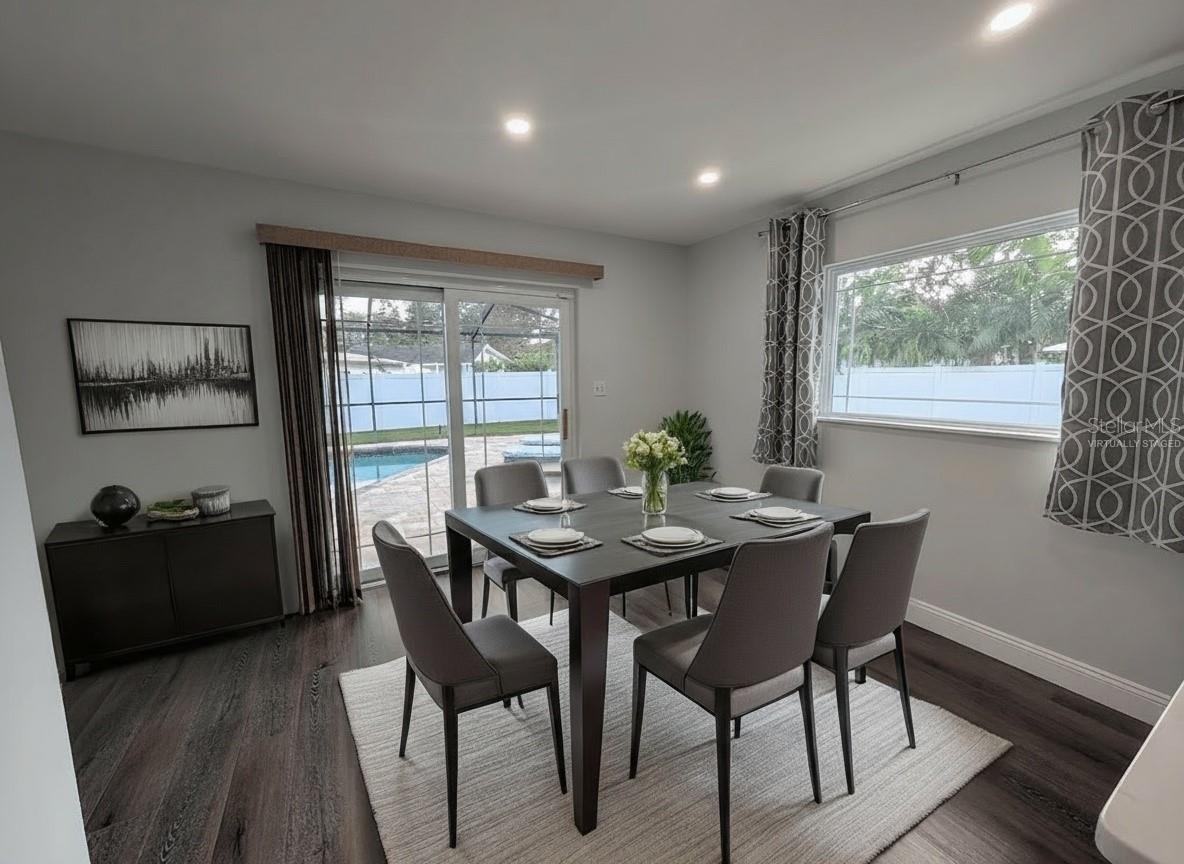 virtually staged dining room