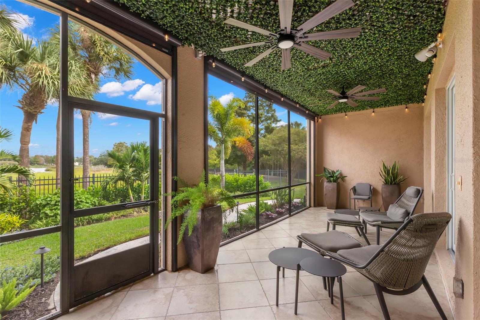 Downstairs patio connected to the living room